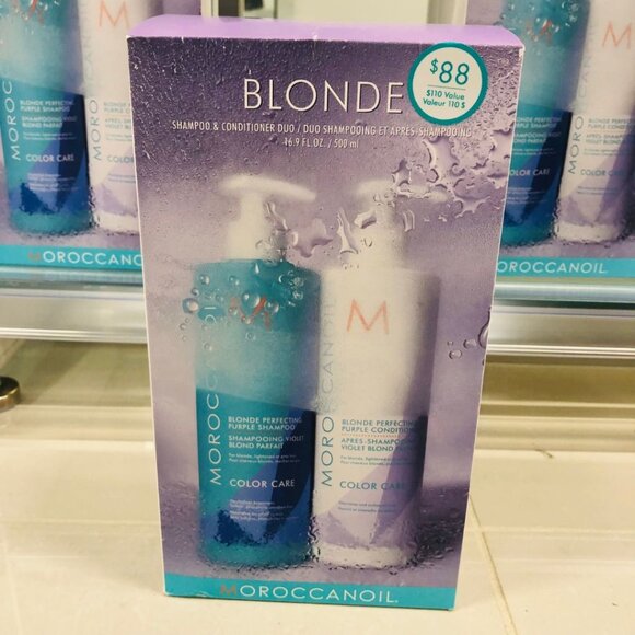 NWT - Moroccanoil Blonde Perfecting Purple Shampoo & Condi… - Picture 1 of 9